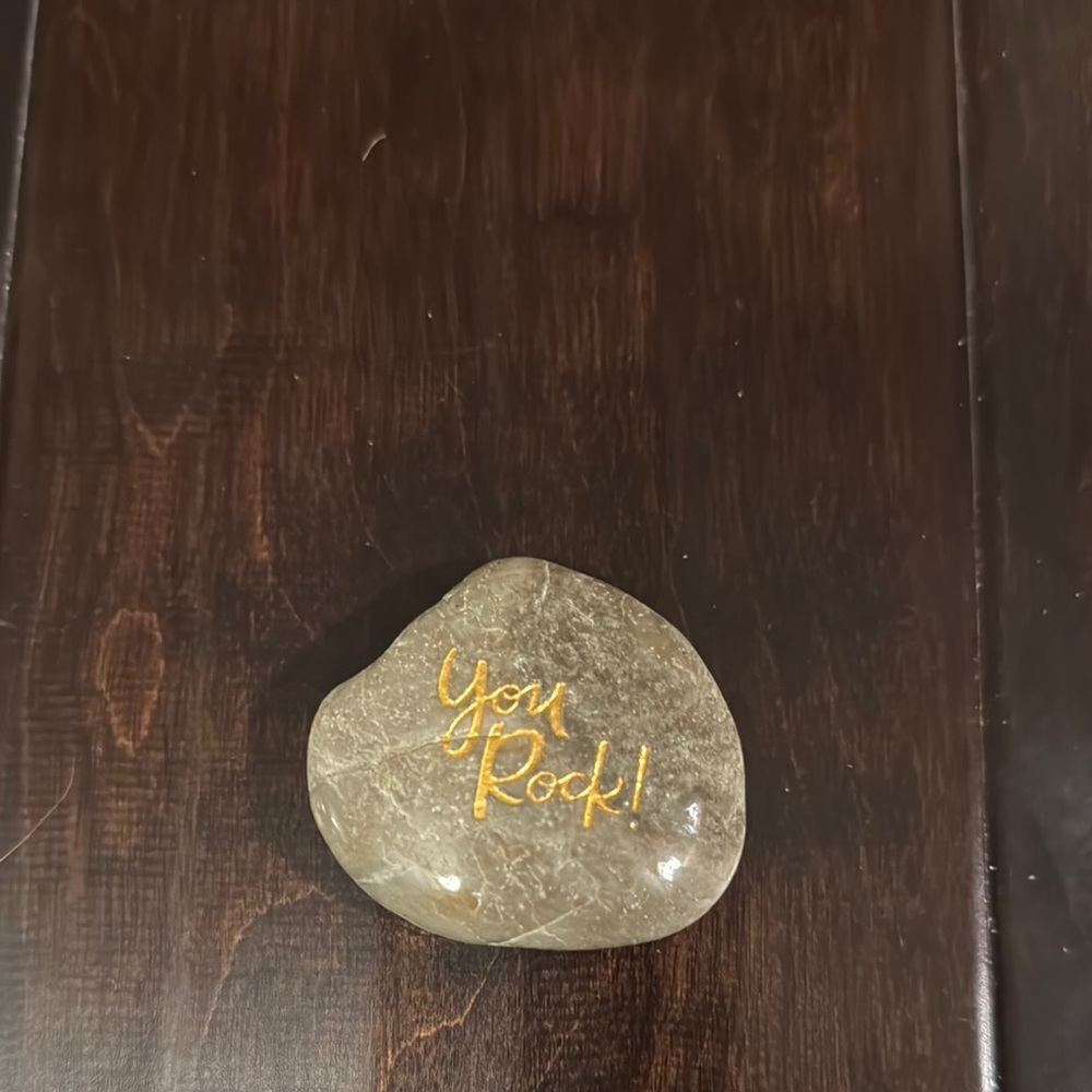 Decorative Stone with 'You Rock!' Inscription
